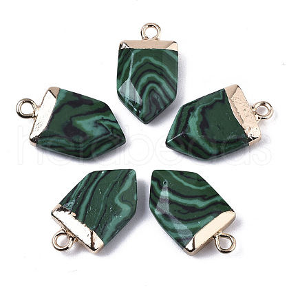 Synthetic Malachite Pointed Pendants G-N326-34G-1