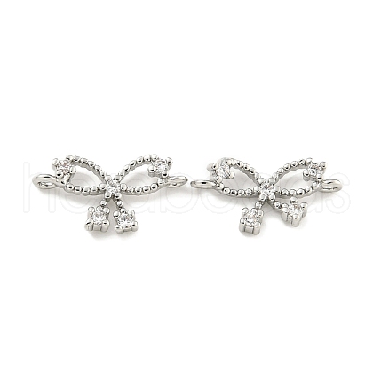 Brass Pave Clear Cubic Zirconia Connector Charms KK-Q820-41P-1