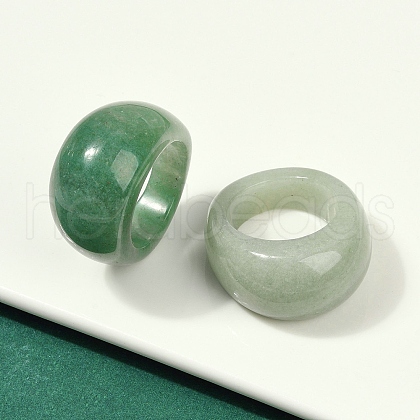 Natural Green Aventurine Finger Rings for Unisex RJEW-C128-01B-1