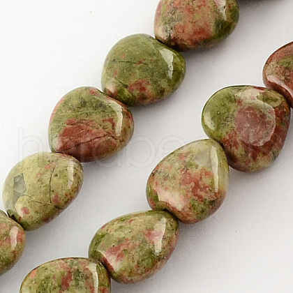 Natural Unakite Bead Strands G-R190-05-1