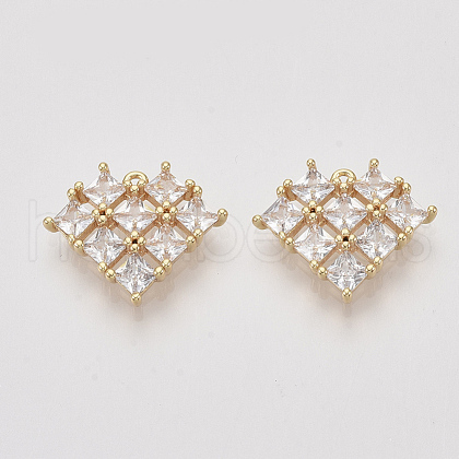 Brass Micro Pave Cubic Zirconia Pendants ZIRC-S064-005-1