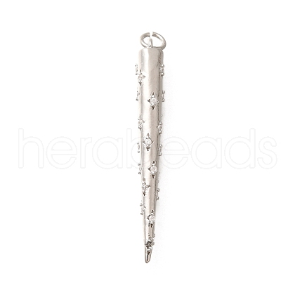 Brass Micro Pave Cubic Zirconia Pendants KK-B127-11P-1