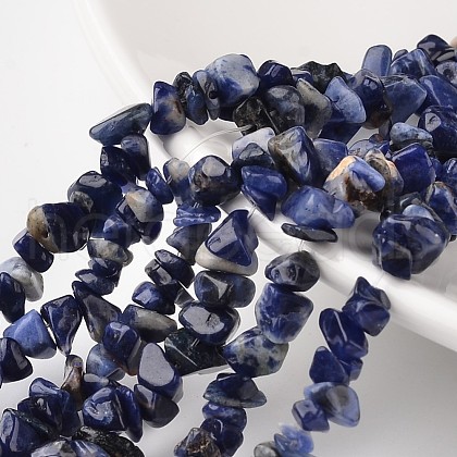 Chip Natural Blue Spot Stone Bead Strands X-G-M344-18-1