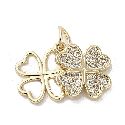 Brass Micro Pave Clear Cubic Zirconia Pendants KK-M275-40G-1