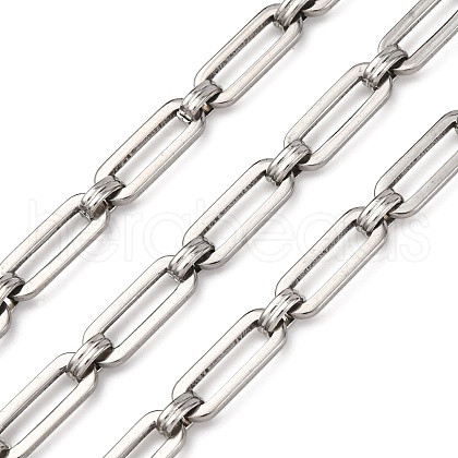 304 Stainless Steel Rectangle Link Chains CHS-S012-26P-B-1