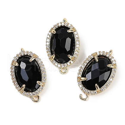 Natural Obsidian Faceted Oval Links G-B126-07G-03-1