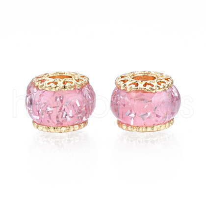 Rack Plating Alloy European Beads MPDL-N039-199-02G-1