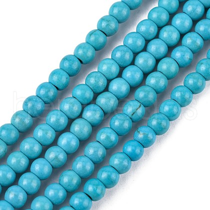 Synthetic Turquoise Beads Strands TURQ-G106-4mm-02F-1