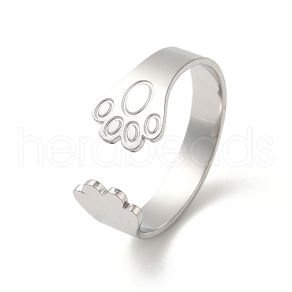 304 Stainless Steel Open Cuff Rings for Women RJEW-G291-04P-1