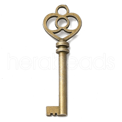Tibetan Style Alloy Skeleton Key Big Pendants TIBEP-Q035-39AB-NR-1