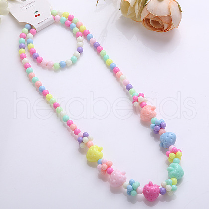 Plastic Beaded Necklaces & Beaded Bracelets WG32877-06-1