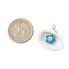 Natural Clam Shell & Smiling Face Handmade Polymer Clay Pendants PALLOY-JF03802-01-2