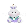 Opaque Resin Pendants RESI-S018-01B-G-1