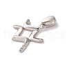 925 Sterling Silver Micro Pave Clear Cubic Zirconia Pendants STER-H117-01P-11-2