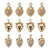 6Pcs Brass Micro Pave Clear Cubic Zirconia Charms KK-LS0001-41-1