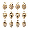 6Pcs Brass Micro Pave Clear Cubic Zirconia Charms KK-LS0001-41-1