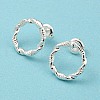 304 Stainless Steel Hollow Ring Stud Earrings for Woman EJEW-N907-003S-2