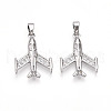 Brass Micro Pave Cubic Zirconia Pendants KK-T070-79P-1