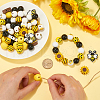 SOFPLATE 12 Styles Painted Natural Wood Beads WOOD-SP0001-05-3