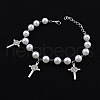 Vintage Stainless Steel St. Benedict Cross Charm Bracelets DX1356-1