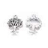 Tree Tibetan Style Alloy Pendants TIBEP-R338-24AS-RS-1