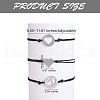 3Pcs 3 Style 430 Stainless Steel Heart Link Bracelets Set JB720A-3
