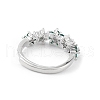 Green Cubic Zirconia Flower Adjustable Ring RJEW-K240-09P-2