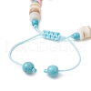 Synthetic Turquoise & Natural Freshwater Shell Beads Braided Bead Bracelets for Women BJEW-JB12023-4