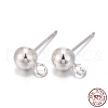 925 Sterling Silver Stud Earring Findings STER-S002-50-5