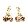 Brass Micro Pave Cubic Zirconia Pendants KK-U060-25G-1