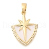 Brass Micro Pave Cubic Zirconia Pendants KK-S049-14G-01-1