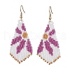 Glass Seed Beaded Dangle Earrings EJEW-MZ00167-02-1