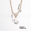 Mother's Day Jewellery Elegant Pearl Pendant with Shiny Diamond Chain Necklace Jewelry for Women TF6886-7-1