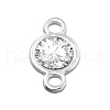 Zinc Alloy Rhinestone Links Connectors ALRI-WH0002-16P-RS-2