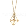 304 Stainless Steel Empty Macrame Pouch Pendant Singapore Chain Necklace Making NJEW-JN05283-01-2