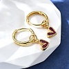 Heart Brass Hoop Earrings EJEW-Z086-16G-3