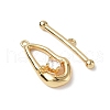 Brass Pave Clear Cubic Zirconia Toggle Clasps KK-P223-45G-2