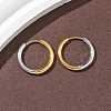 304 Stainless Steel Two Tone Hoop Earrings EJEW-P313-02C-G-1