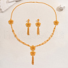 Exaggerated Zinc Alloy Flower Tassel Earrings & Necklaces Set for Women Wedding XD9358-1