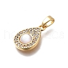 Natural White Shell Drop Pendants KK-D312-05G-2