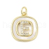 Rack Plating Brass Micro Pave Clear Cubic Zirconia Pendants KK-E102-33G-E-1