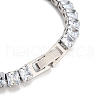 Brass Pave Clear Cubic Zirconia Square Link Bracelets BJEW-YWC0002-09P-3