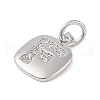 Rack Plating Brass Micro Pave CLear Cubic Zirconia Charms KK-E110-14P-F-2