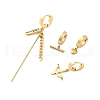 Ion Plating(IP) 304 Stainless Steel Dangle Hoop Earrings for Women EJEW-A114-04G-1