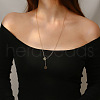 304 Stainless Steel Pendant Lariat Long Necklaces for Women FS-WG3DA04-06-1