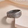Viking Rune Stainless Steel Finger Rings for Men WGDF4AB-56-1