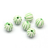 Round Craft Style Acrylic Corrugated Beads MACR-Q159-02-2