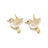 Rack Plating Brass Micro Pave Clear Cubic Zirconia Pendants KK-C063-12G-1