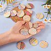 Beadthoven 16Pcs 4 Colors Printed Resin & Wood Pendants WOOD-BT0001-13-6