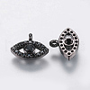 Brass Micro Pave Cubic Zirconia Charms ZIRC-G132-63B-2